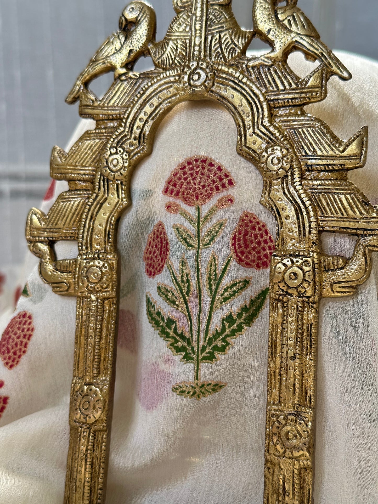 Brass peacock arch frame 10 x 5.5 inches designed for home temple idols and devotional decor