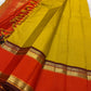 Mango Mustard and Sindhu Orange Handwoven Pure Silk Kanjivaram Saree with Zari Kattam Border