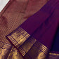 Royal purple Butta saree — raspberry pink border overview