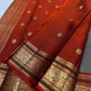 Smoky Taupe Kanjipuram silk saree – full drape with bird zari buttas — Idam Living
