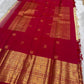 Soft ivory Korvai saree — raspberry pink border detail