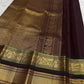 Deep Plum Handwoven Pure Silk Kancheepuram Saree with Rettapet Heritage Motif Border