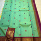 Ganga Jamuna two-tone border detail on mint green Kanchi Pattu saree