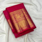 Pure Kanchipuram silk Butta Raspberry Pink saree folded, Silk Mark certified, handwoven in Kunnam village