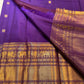 Royal purple Kanjipuram Butta saree folded view — Idam Living