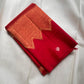 Pillar-Box Red Handwoven Pure Silk Kanchipuram Saree with Butta Gold Zari Motif