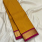 Mustard Gold Handwoven Pure Silk Kancheepuram Saree with Kanchi Kattam Weave