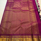 Deep aubergine handwoven pure silk KanchiPattu Korvai saree, full view — Idam Living