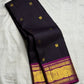 Deep aubergine KanchiPattu Korvai saree folded view — Idam Living