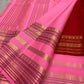 Body close-up of pink Kanjeevaram Korvai saree in pure mulberry silk