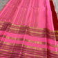 Vermilion-red border detail second angle on pink Kanjeevaram Korvai saree