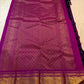 Pallu detail of royal purple Kanjipuram Korvai saree with large zari motifs