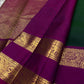 Deep forest green Kanjeevaram Rettapet saree folded view — Idam Living