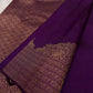 Pure silk Kanjeevaram saree in royal purple — border and pallu detail