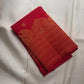 Pure silk Kanjipuram saree in ruby red — border and pallu detail