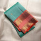 Aqua Mist Handwoven Pure Silk Kanjeevaram Saree with Rettapet Twin Border Weave