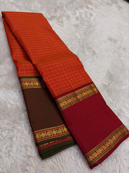 Pure Kanjivaram silk saree with vanasringaram motifs and intricate traditional zari