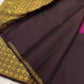 Pure Kanchipuram silk saree with rani pink floral jaal pallu – pallu detail