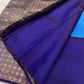 Pure Kanchipuram silk saree with sky azure floral jaal pallu – pallu detail