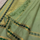 Kanjeevaram silk saree pallu with Vanki pattern zari panels