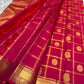 Vermilion Red Handwoven Pure Silk Kanchipuram Saree with Zari Kattam Border