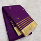 Royal Violet pure silk Kanchipuram Rettapet saree, full view showing the silk and ornamental weave