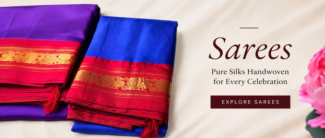 Sarees: Pure Silks Handwoven for Every Celebration. Explore sarees
