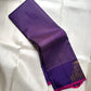 Royal Purple Handwoven Pure Silk KanchiPattu Saree with Zari Kattam Sri Lakshmi Motif Border