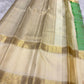Fresh green Kancheepuram Zari Kattam saree folded view — Idam Living