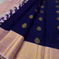 Pure Kanchipuram Varisaipet saree – royal purple and blush pink border — Idam Living