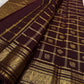 Pure lightweight Kanjeevaram silk saree in deep cinnamon brown