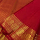 Deep Arakku Red Handwoven Pure Silk KanchiPattu Saree with Dark Korvai Zari Border