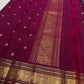 Pure mulberry silk KanchiPattu Butta saree – raspberry border close-up — Idam Living