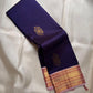 Pure mulberry silk Kanjivaram saree – royal purple zari buttas detail — Idam Living