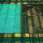 Light Green Handwoven Korvai Kanjivaram Silk Saree with Bottle Green Border