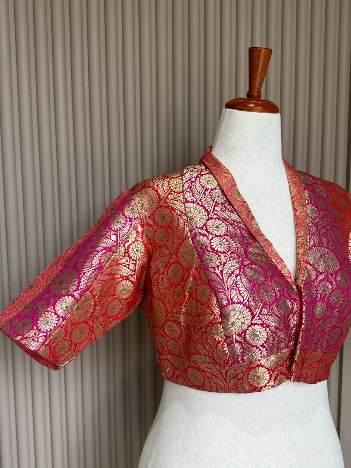 Pure silk Banarasi blouse with Meenakari detail, Idam Living