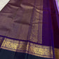 Orchid Lavender pure silk Kanjeevaram saree, Butta weave with Deep Purple border — folded view