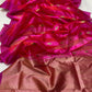 Pure Silk Chanderi saree with magenta striped body