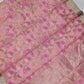 Handwoven blush pink Pure Silk Chanderi saree