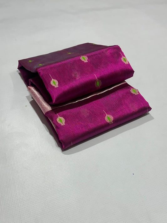 Border detail of Orchid Petal Glow Pure Silk Chanderi Saree