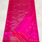Pure Silk Chanderi saree in Rani pink, tonal zari border detail