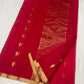 Handwoven red Pure Silk Chanderi saree