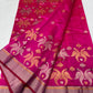Katan Silk Chanderi with broad metallic border