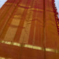 Handwoven Manjal orange Rettapet saree, Kunnam village provenance — Idam Living