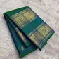 Peacock Green handwoven pure silk Rettapet saree overview — Idam Living