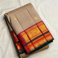 Sandalwood Taupe Pure Silk Kanjivaram Varisaipet Saree with Kamalam Motifs – view 3