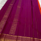 Marigold Orange and Temple Purple Handwoven Lightweight Pure Silk Kanchi Pattu Saree: view 4