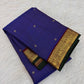 Pure Silk Kanjeevaram saree with Floral Chakram gold zari border