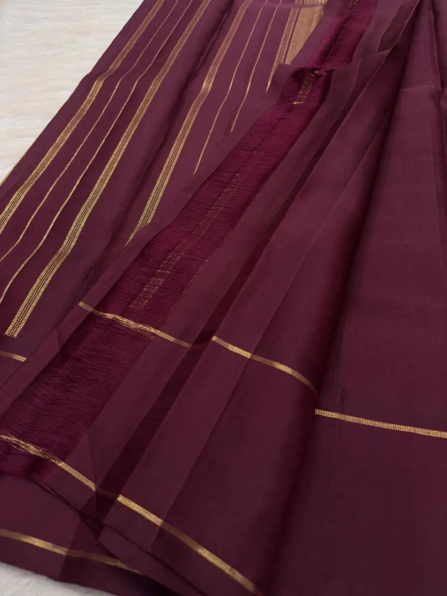Pure zari Seer pallu close-up on Kanchipuram silk saree