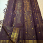 Kanchana Brown-Purple Vairaoosi Kanjivaram Silk Saree with Zari Border